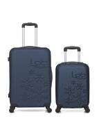 Lot de 2 valises en ABS Eleonor marine - 65 x 41 x 26 cm