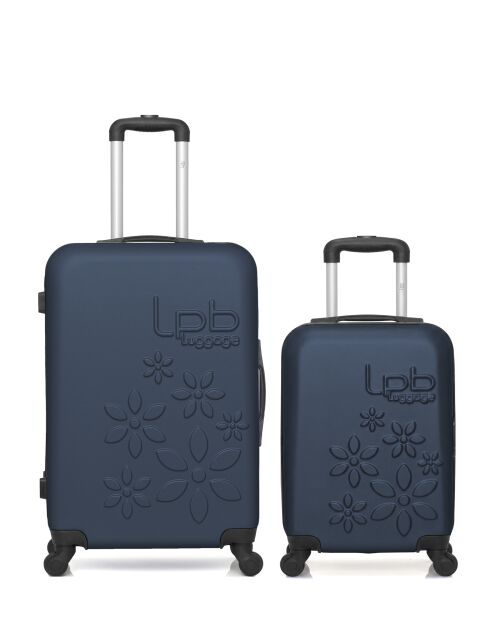 Lot de 2 valises en ABS Eleonor marine - 65 x 41 x 26 cm