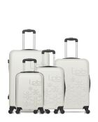 Lot de 4 valises en ABS Eleonor écrues - 75 x 47 x 29 cm