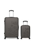 Lot de 2 valises en ABS Eleonor marron foncé - 75 x 47 x 29 cm