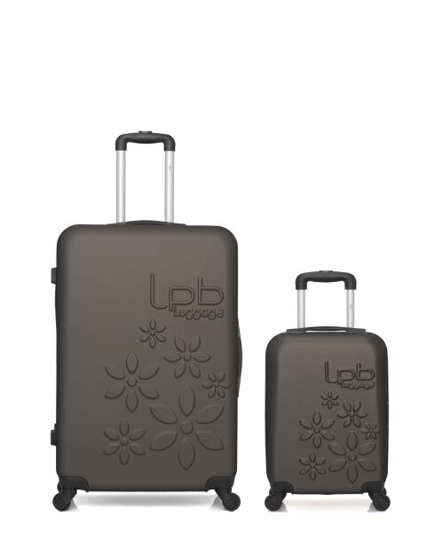 Lot de 2 valises en ABS Eleonor marron foncé - 75 x 47 x 29 cm