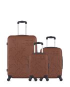 Lot de 3 valises en ABS Nais brique - 75 x 47 x 29 cm