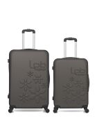 Lot de 2 valises en ABS Eleonor marron foncé - 75 x 47 x 29 cm