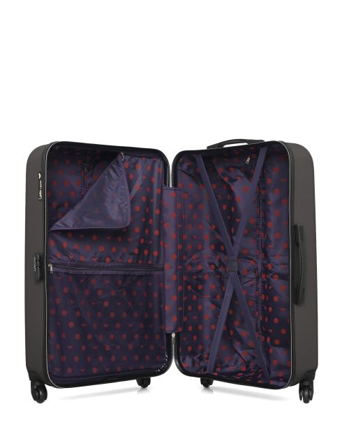 Lot de 2 valises en ABS Eleonor marron foncé - 75 x 47 x 29 cm