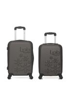 Lot de 2 valises en ABS Eleonor marron foncé - 55 x 35 x 21 cm