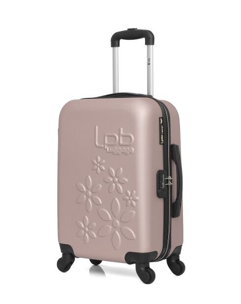 Valise cabine en ABS Eleonor rose clair - 55 x 35 x 21 cm