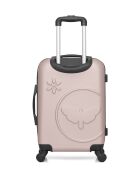 Valise cabine en ABS Eleonor rose clair - 55 x 35 x 21 cm