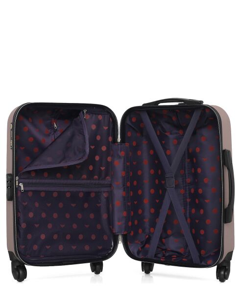 Valise cabine en ABS Eleonor rose clair - 55 x 35 x 21 cm