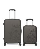 Lot de 2 valises en ABS Eleonor marron foncé - 65 x 41 x 26 cm
