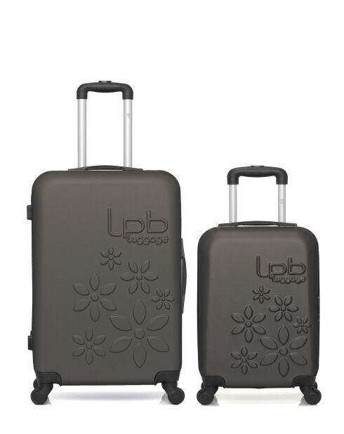 Lot de 2 valises en ABS Eleonor marron foncé - 65 x 41 x 26 cm