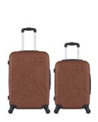Lot de 2 valises en ABS Nais brique - 65 x 41 x 26 cm