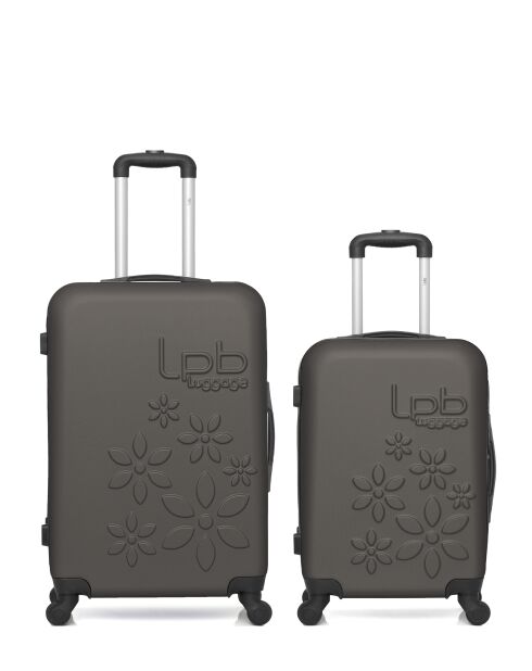 Lot de 2 valises en ABS Eleonor marron foncé - 65 x 41 x 26 cm