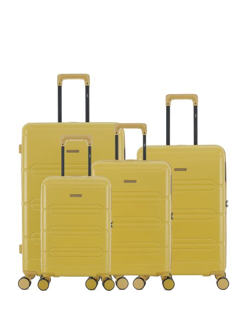 Lot de 4 valises en ABS Lynda miel - 76 x 49 x 29,5 cm