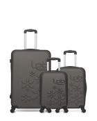 Lot de 3 valises en ABS Eleonor marron foncé - 75 x 47 x 29 cm