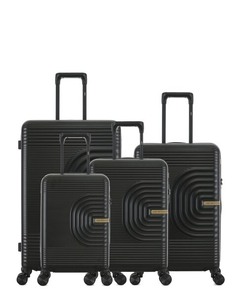 Lot de 4 valises en ABS Celia noires - 76 x 49 x 29,5 cm