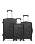 Set mit 3 schwarzen ABS-Koffern Eleonor — 65 x 41 x 26 cm