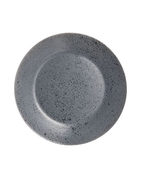 Lot de 6 assiettes plates en verre Slate noir - D.25 cm