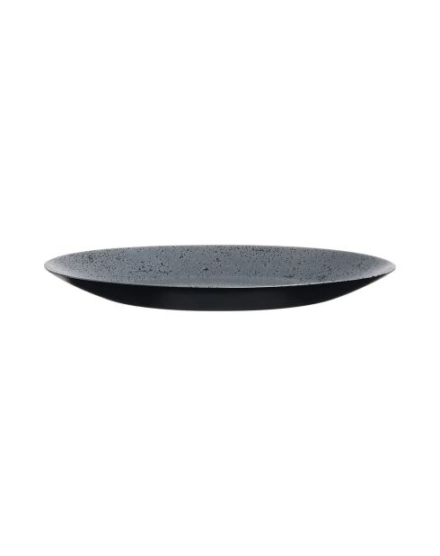 Lot de 6 assiettes plates en verre Slate noir - D.25 cm