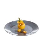 Lot de 6 assiettes plates en verre Slate noir - D.25 cm