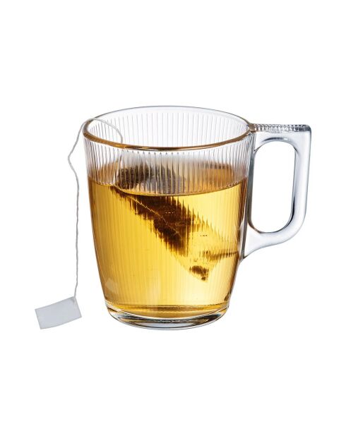 Lot de 6 mugs en verre Stripy transparent - 25 cl