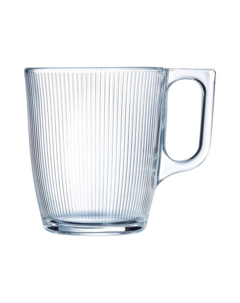 Lot de 6 mugs en verre Stripy transparent - 25 cl