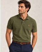Polo slim fit personalizzata in cotone verde kaki