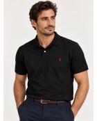 Polo slim fit personalizzata in cotone nero