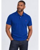 Polo in cotone slim fit personalizzata in blu
