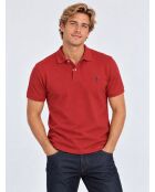 Maßgeschneidertes Slim Fit-Poloshirt aus Baumwolle in Rot