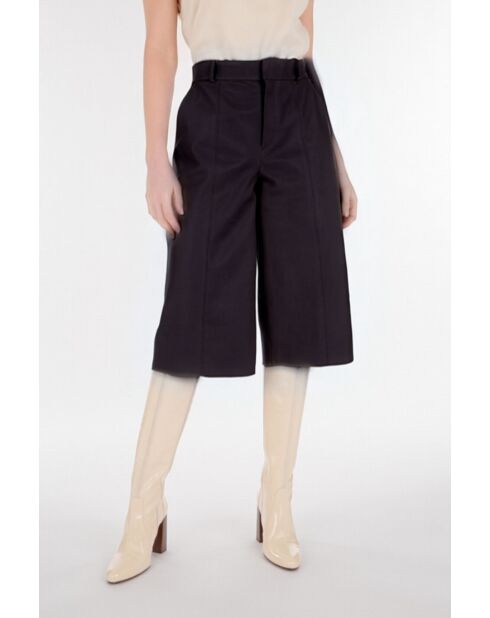 Mili Waxy zwarte leren broek