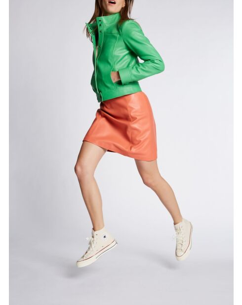Ulla Waxy meadow groene leren jas