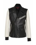 Giacca in pelle Asterius Waxy nera/bianca