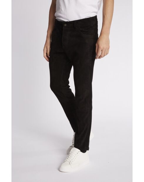 Francesco Str Vel zwarte fluwelen broek