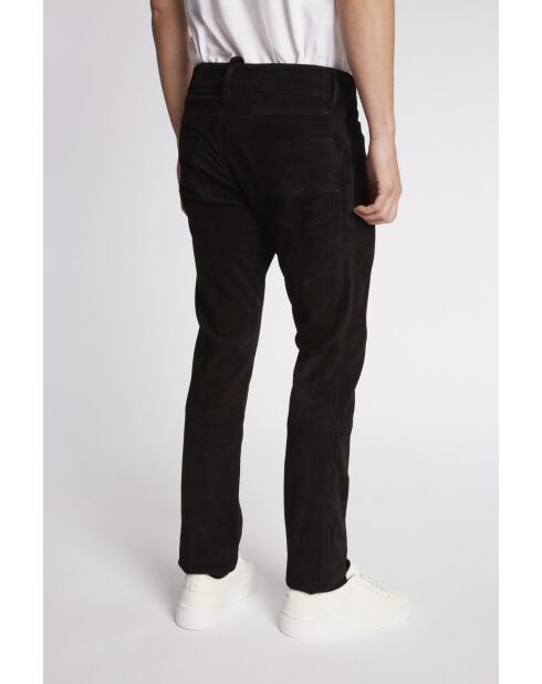 Francesco Str Vel zwarte fluwelen broek