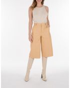 Mili Waxy vanille leren broek