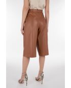 Mili Waxy camel leren broek