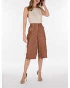 Mili Waxy camel leren broek