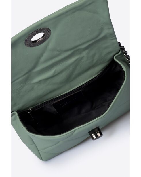 Borsa a tracolla Siella in pelle di vitello pieno fiore verde menta - 26 x 18 x 7 cm