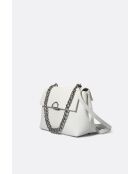 Fania schoudertas van wit generfd leer - 34 x 22 x 10 cm