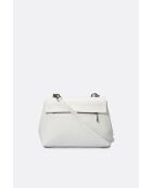 Fania schoudertas van wit generfd leer - 34 x 22 x 10 cm