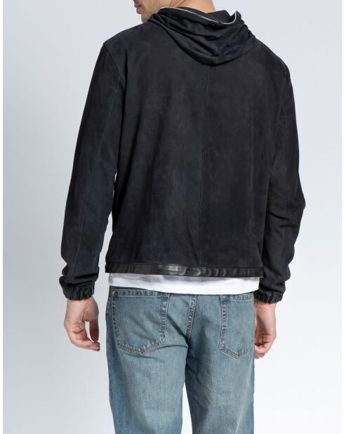 Fluwelen jack Paulo marineblauw