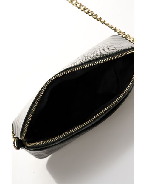 Vian Schultertasche aus Kalbsleder im Kroko-Stil, 23 x 18 x 8 cm, Grün