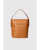 Bolso Myrto de piel de becerro granulada en coñac - 30 x 27 x 16 cm