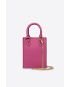 Sac à main en cuir grainé Nova fuchsia - 14.5 x 18.5 x 5.5 cm