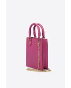 Sac à main en cuir grainé Nova fuchsia - 14.5 x 18.5 x 5.5 cm