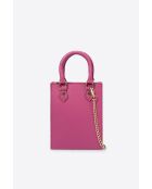 Sac à main en cuir grainé Nova fuchsia - 14.5 x 18.5 x 5.5 cm