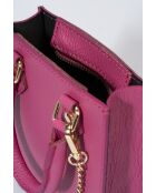 Sac à main en cuir grainé Nova fuchsia - 14.5 x 18.5 x 5.5 cm