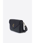 Sac bandoulière en cuir de veau pleine fleur Dale bleu - 22 x 16 x 7 cm