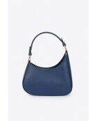 Sac à main en cuir de veau grainé Nevia bleu - 20 x 10 x 6 cm
