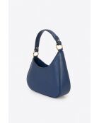 Sac à main en cuir de veau grainé Nevia bleu - 20 x 10 x 6 cm